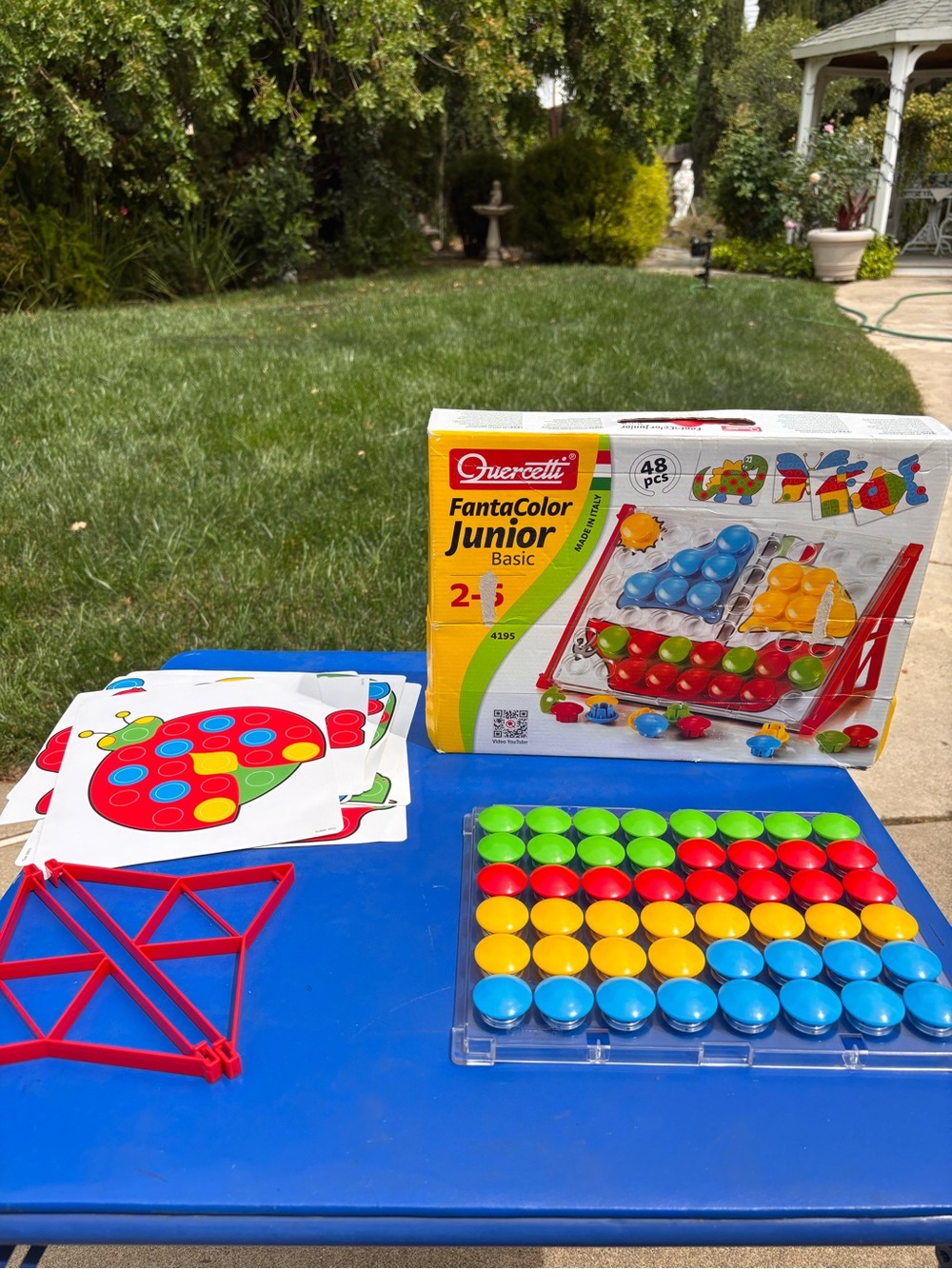 Quercetti FantaColor Junior Basic - Bright Red, Blue, Yellow, Green Sorting Set
